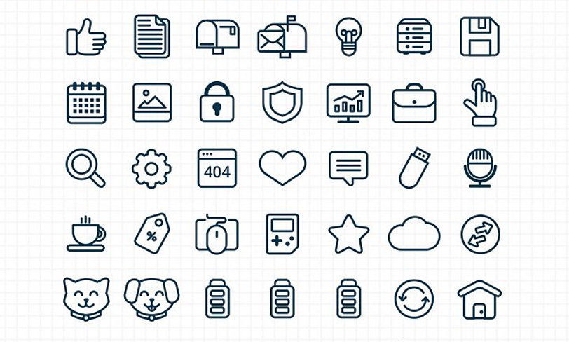 outline icons set